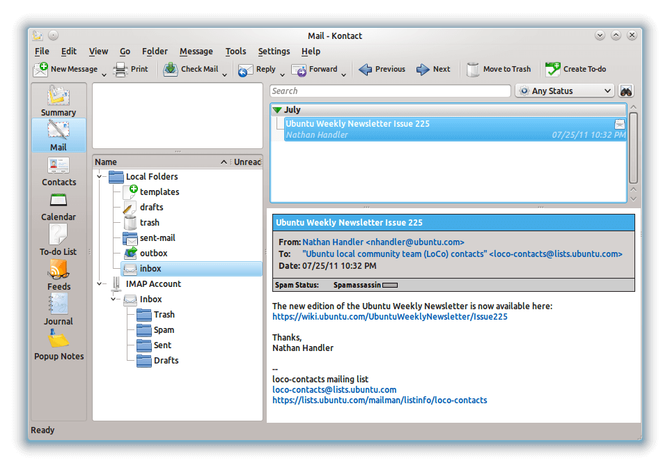 KDE Mail - Kontact