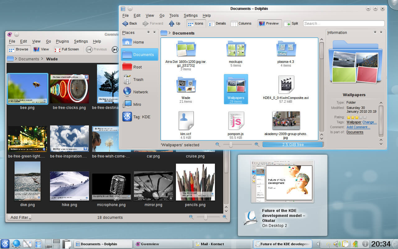 KDE SC 4.4.1 asztal