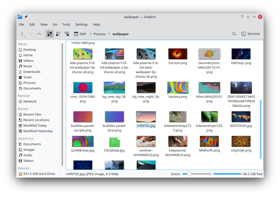 KDE Dolphin fájlkezelő