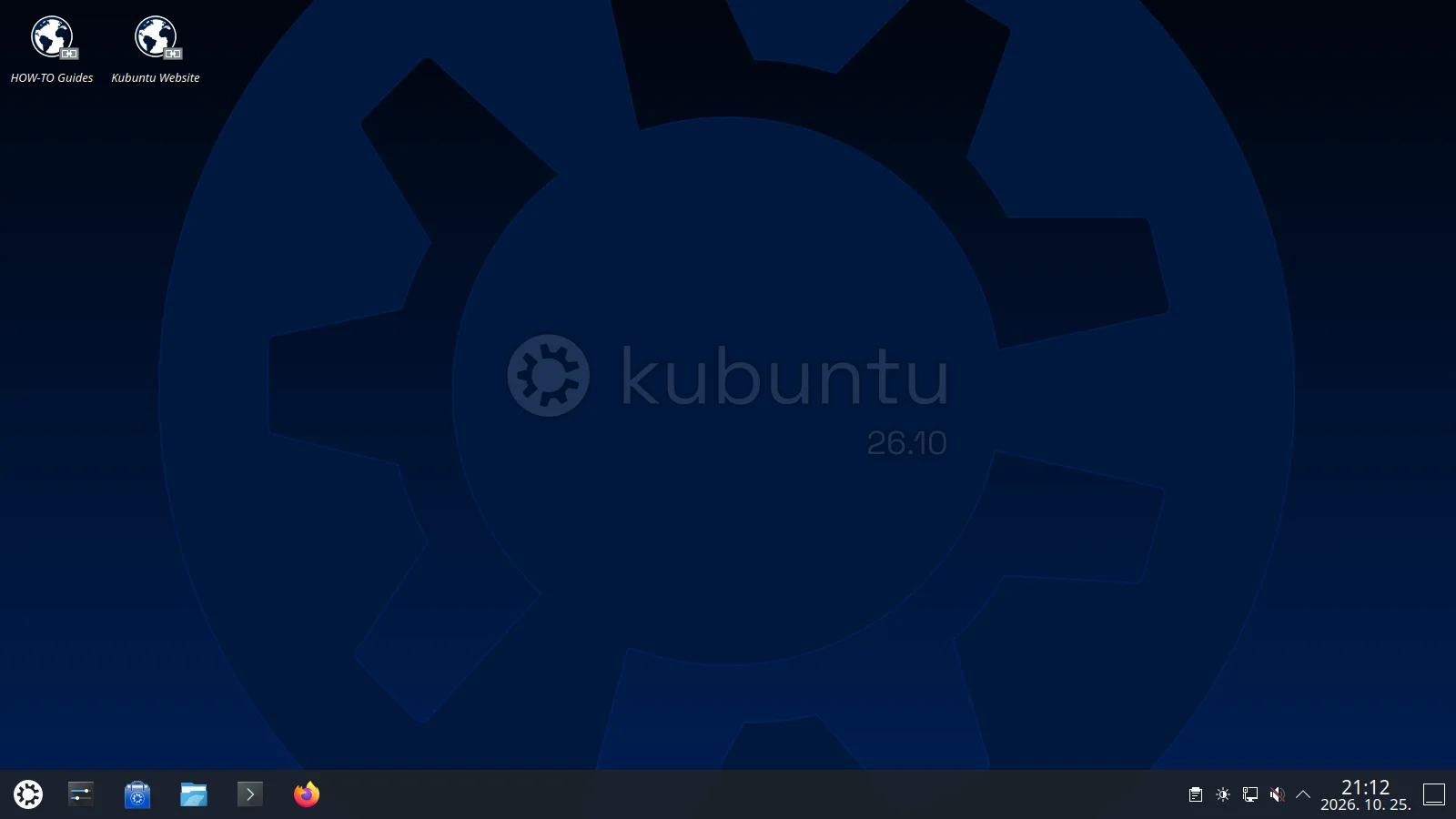 A Kubuntu 26.10 asztala a KDE Plasma felülettel